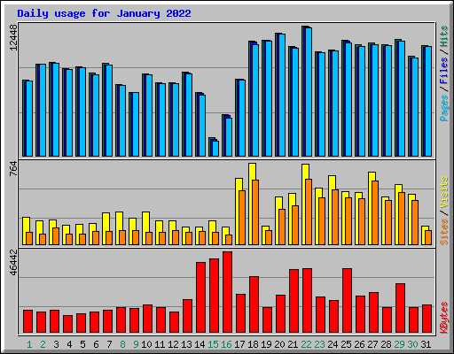 Daily usage for January 2022