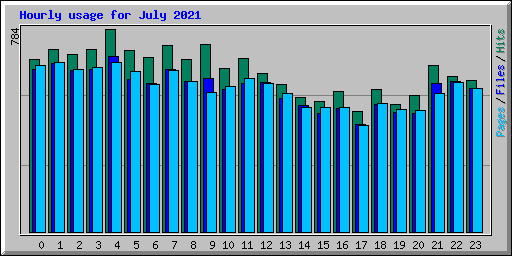 Hourly usage for July 2021